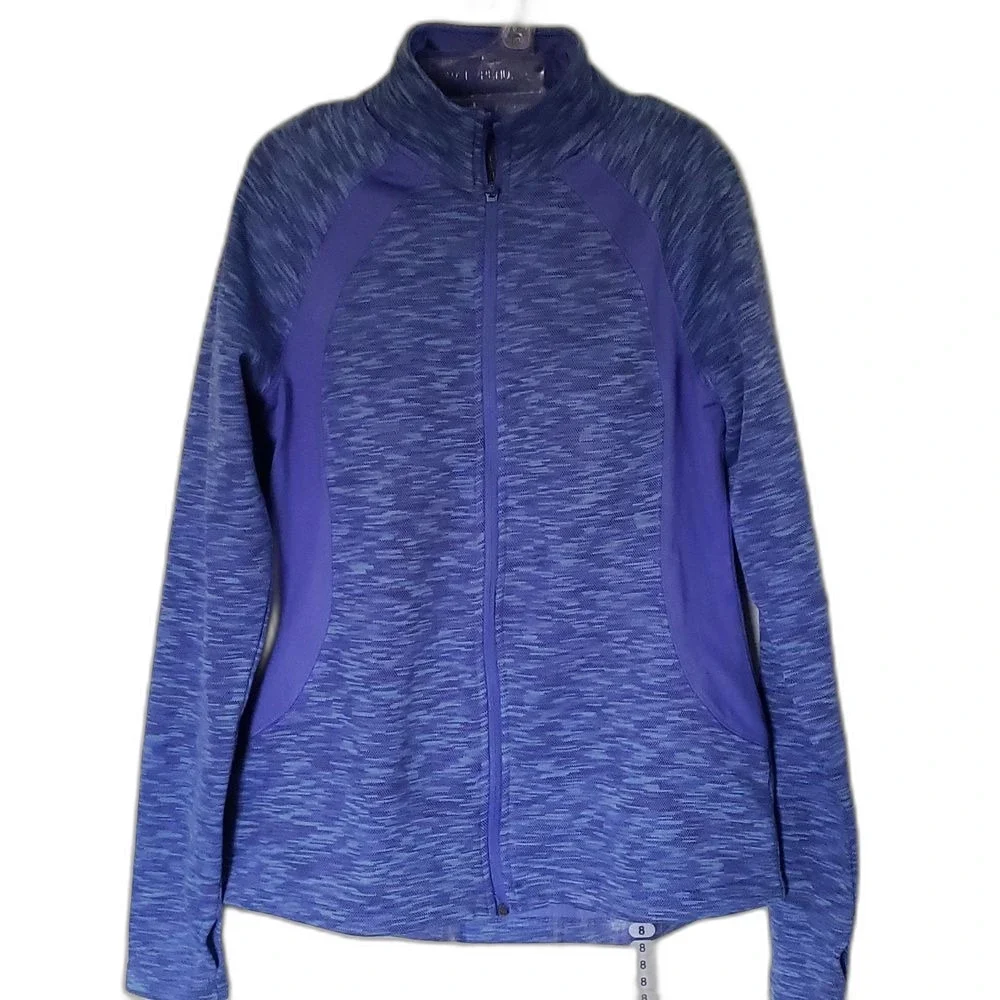 Tek Gear Women's Medium Blue Purple Speckled Zip Sweatshirt Jacket